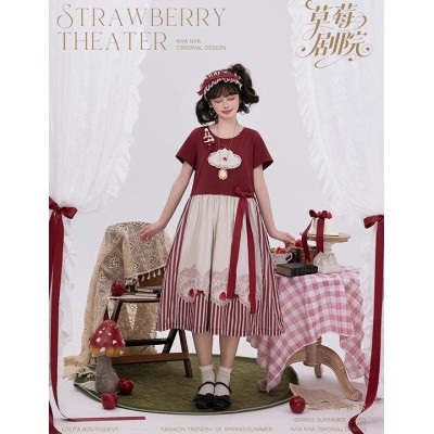 NyaNya Strawberry Theater T-Shirt JSK and OP(Reservation/Full Payment Without Shipping)